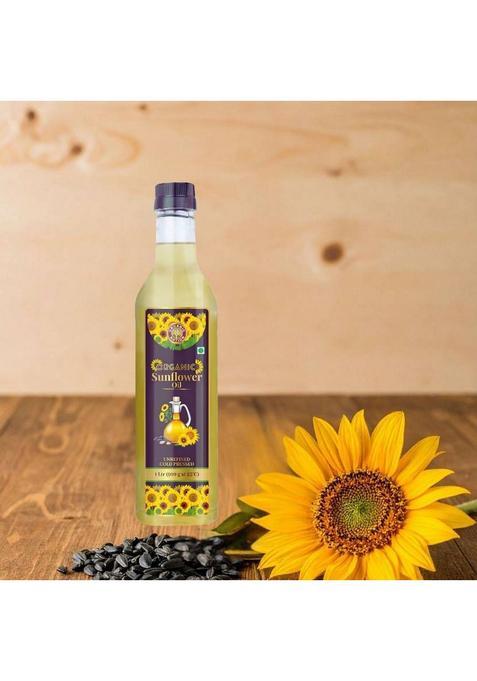 Organic Nation Sunflower Oil | Unrefined Cold Presses 100 % Certified Plastic Bottle (1 L)