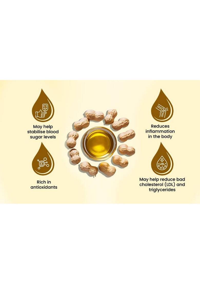 Hesthetic Premium Cold Pressed (Peanut) Groundnut Oil Glass Bottle (500 Ml)