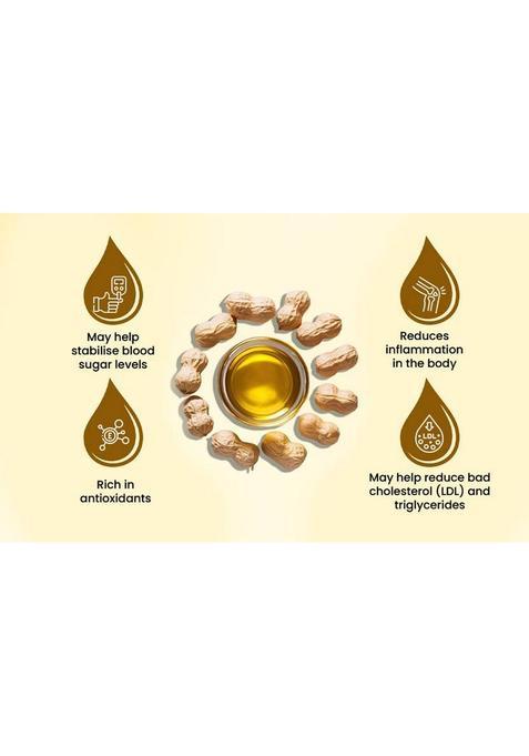 Hesthetic Premium Cold Pressed (Peanut) Groundnut Oil Glass Bottle (500 Ml)