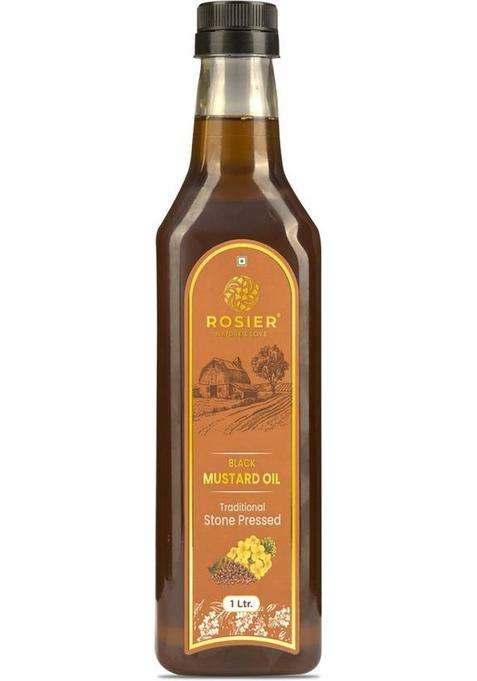 Rosier Wood Pressed Organic Black Mustard Oil 1Ltr Pure, Natural & Healthy Pet Bottle (1 L)