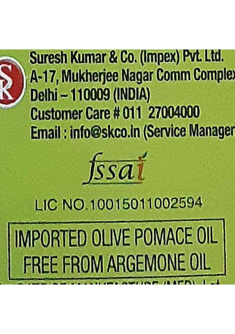 Basso Olive Oil Pomace Oil, 1 Ltr Plastic Bottle (1 L) - Indya
