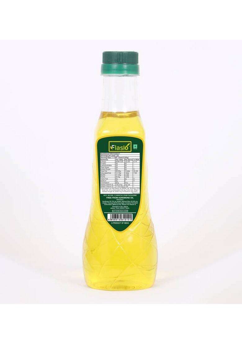 Flasio Rich Blend Of Olive Oil Plastic Bottle (500 Ml) - Indya