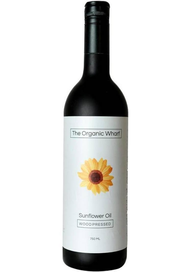The Organic Wharf Unrefined Truly Healthy And Natural Food Oil, Chemical Free Sunflower Oil Glass Bottle (750 Ml)