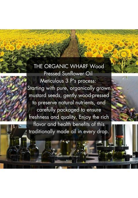 The Organic Wharf Natural Unrefined, And Pure | Truly Culinary Oil, Chemical-Free Sunflower Oil Glass Bottle (2 X 375 Ml)