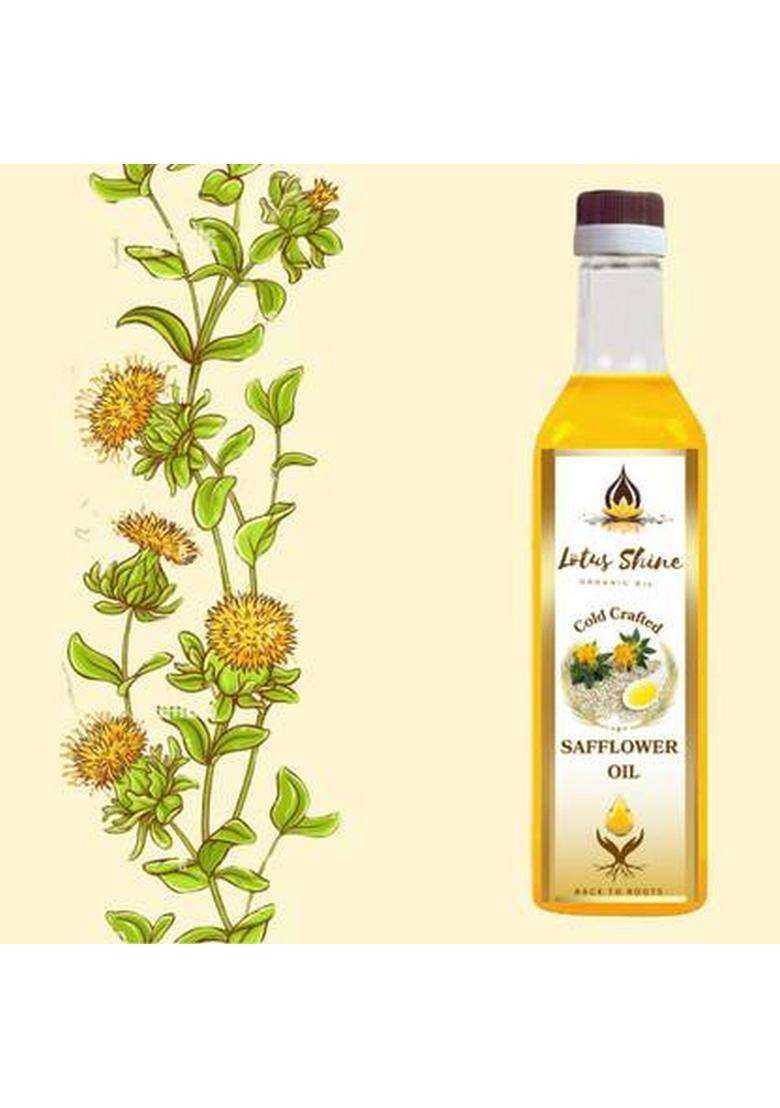 Lotus Shine Safflower (Kardi) Oil Coldpressed Pet Bottle (500 Ml) - Indya