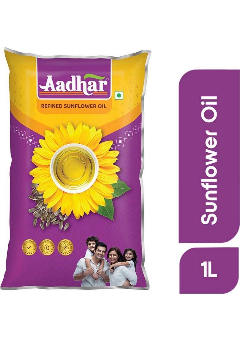 Aadhar Refined Sunflower Oil Pouch (800 G)