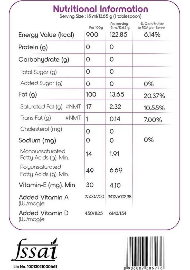 Aadhar Refined Sunflower Oil Pouch (800 G)