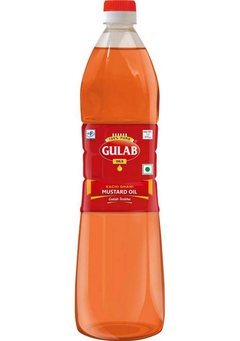 Gulab Kachi Ghani Mustard Oil Plastic Bottle (870 G)