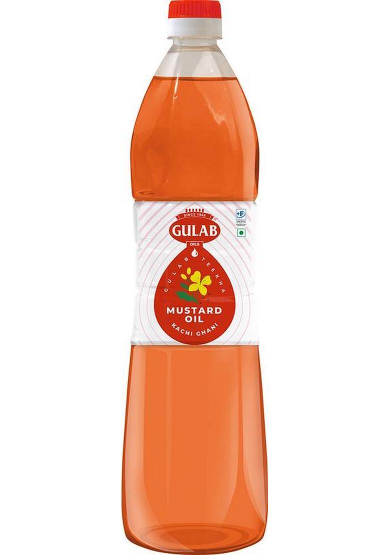 Gulab Kachi Ghani Mustard Oil Plastic Bottle (870 G)