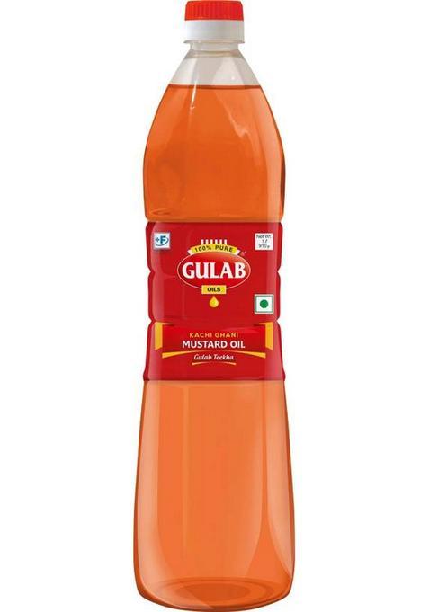 Gulab Kachi Ghani Mustard Oil Plastic Bottle (870 G)