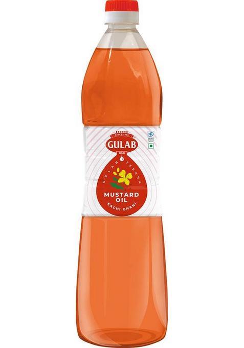 Gulab Kachi Ghani Mustard Oil Plastic Bottle (870 G)