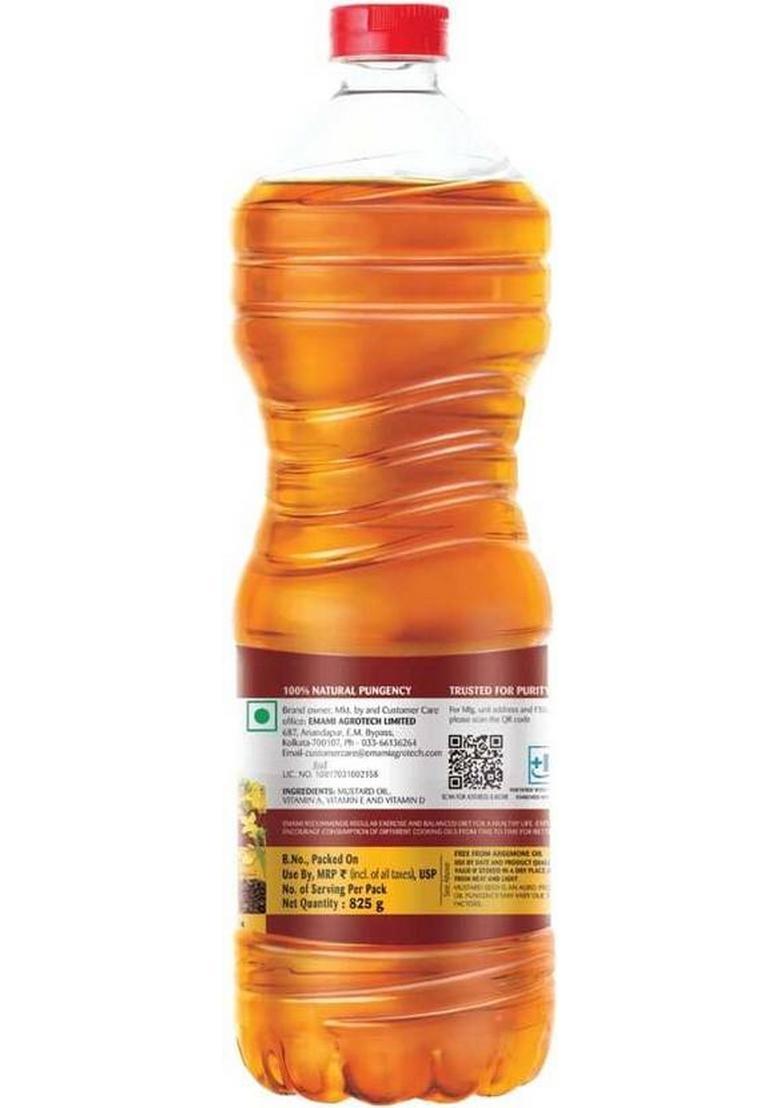 Emami Healthy & Tasty Kachchi Ghani Mustard Oil Plastic Bottle (825 G)