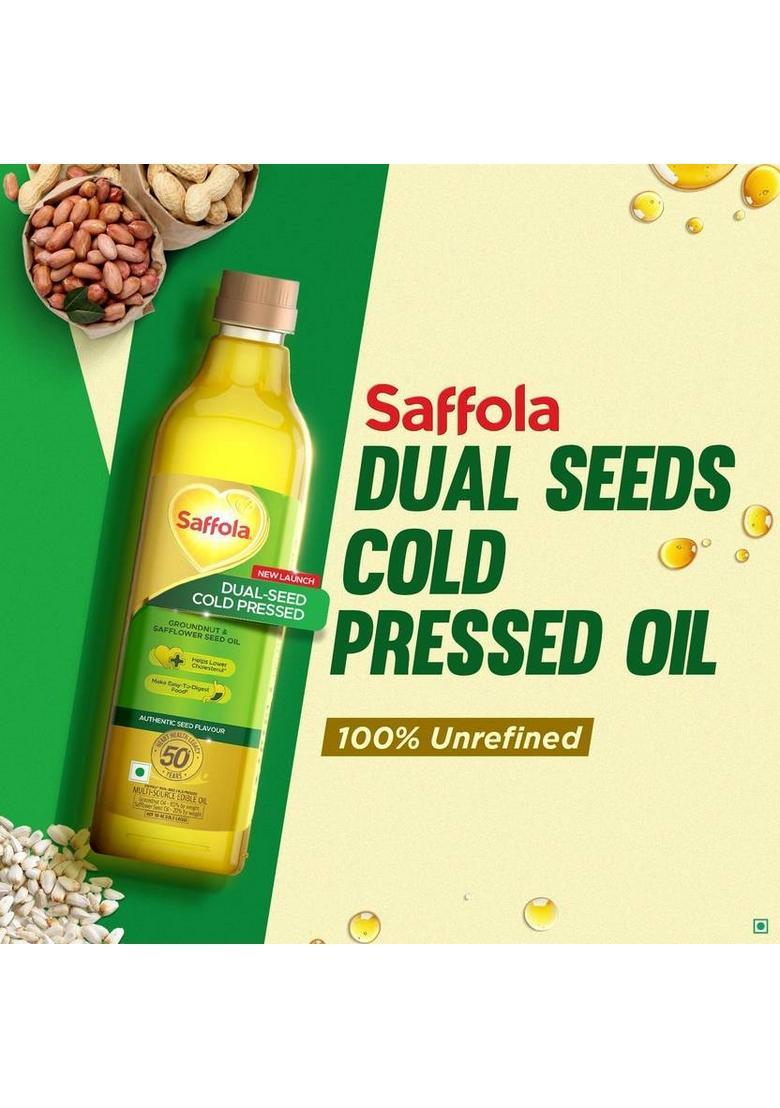 Saffola Cold Pressed Multi-Source Groundnut Oil & Safflower Seed Blended Pet Bottle (1 L)