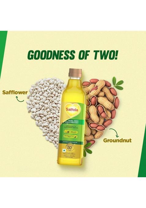Saffola Cold Pressed Multi-Source Groundnut Oil & Safflower Seed Blended Pet Bottle (1 L)