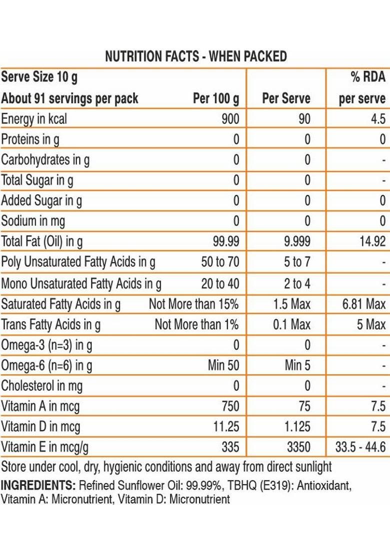 Freedom Refined Sunflower Oil Pouch (1 L)