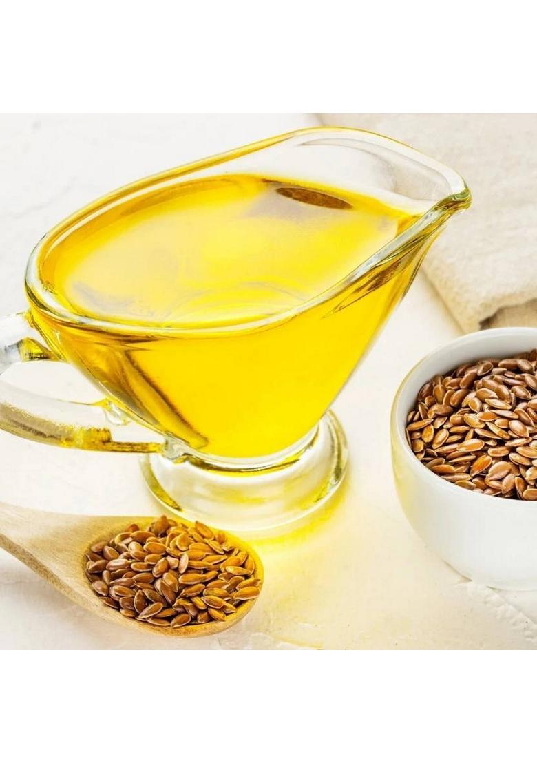 Village Organica Cold Pressed Flax Seed Oil | Linseed Alsi Tel Omega-3 For Hair & Skin Flaxseed Glass Bottle (250 Ml)