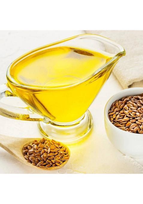 Village Organica Cold Pressed Flax Seed Oil | Linseed Alsi Tel Omega-3 For Hair & Skin Flaxseed Glass Bottle (250 Ml)