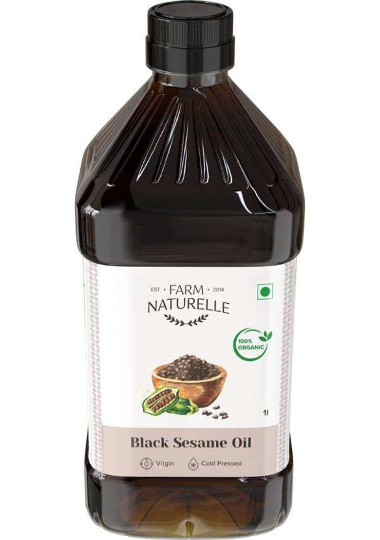 Farm Naturelle Naturelle-Organic Virgin Cold Pressed Black Sesame Seed/Til/Gingelly Cooking Oil (915 Ml) Plastic Bottle - Indya