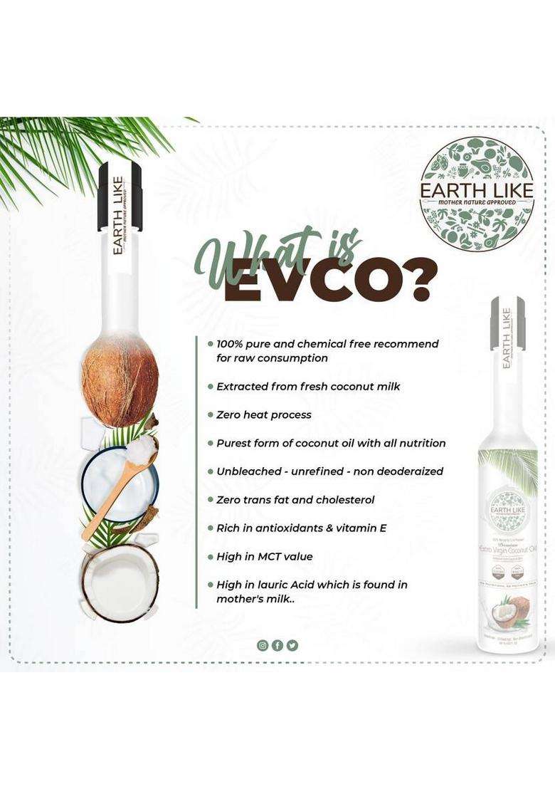 Earth Like Wood Pressed Coconut Oil 1 Liter|Cold From Ghani/Chekku Pet Bottle (1 L) - Indya