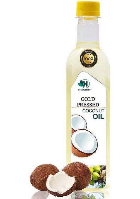 Healthy Roots 0.5Litre Cold Pressed Coconut Oil(Chekku)-0.5L Wood Oil Pet Bottle (500 Ml)