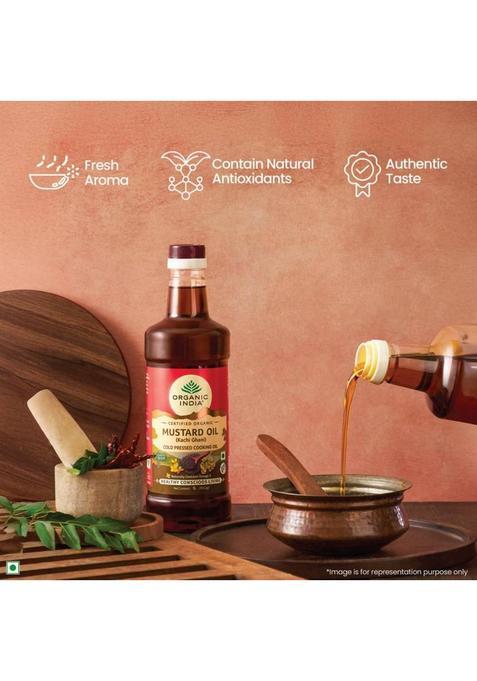 Organic India Kacchi Ghani Mustard Oil Plastic Bottle (1 L)