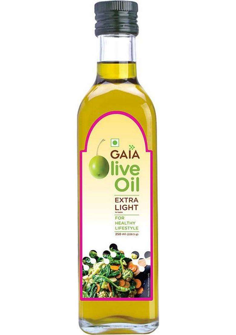 Gaia Olive Oil Extra Light For Healthy Lifestyle Plastic Bottle (250 Ml) - Indya