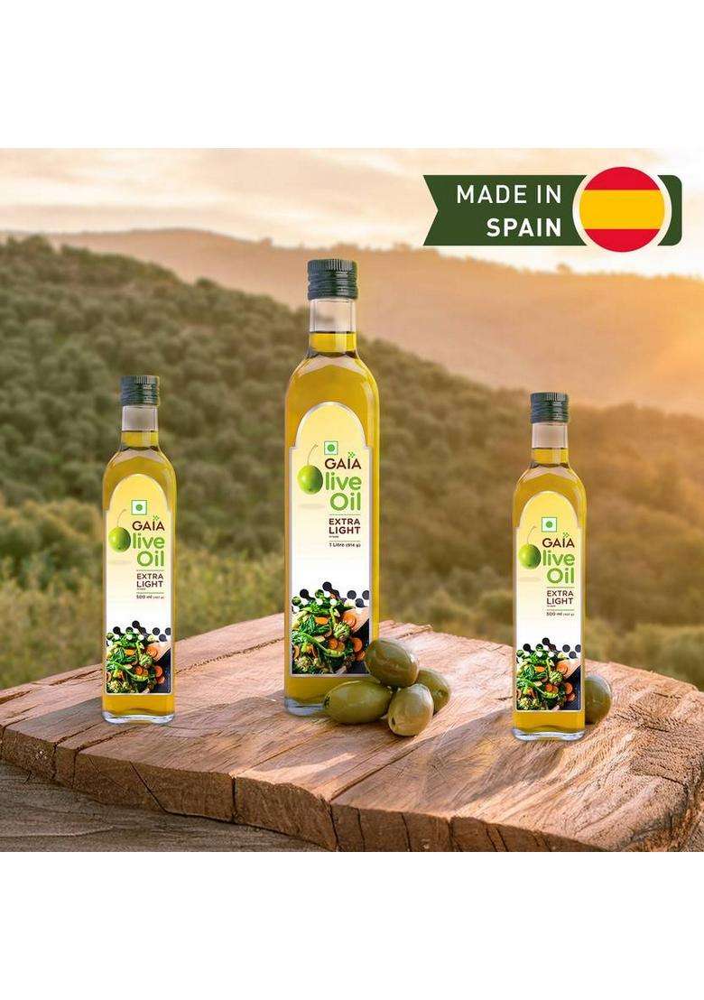 Gaia Olive Oil Extra Light For Healthy Lifestyle Plastic Bottle (250 Ml) - Indya