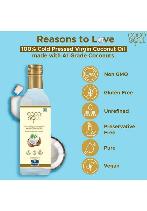 Coco Soul Cold Pressed Unrefined Daily Cooking Multipurpose Usage