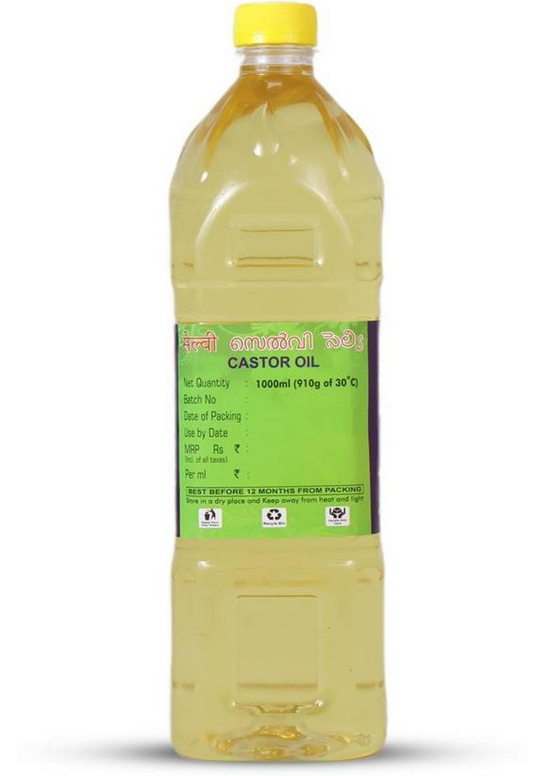 Selvi Cold Pressed Castor Oil Plastic Bottle (1 L)
