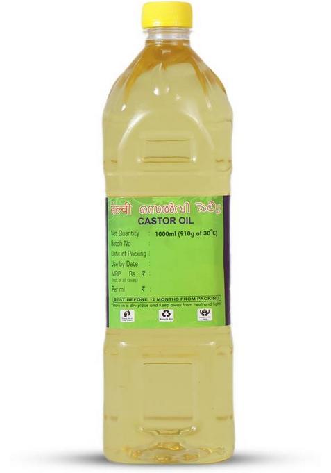 Selvi Cold Pressed Castor Oil Plastic Bottle (1 L)