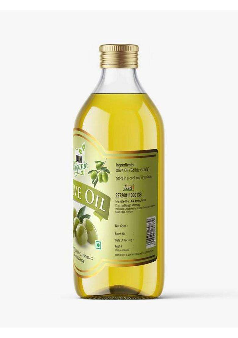 Laxmi Organic Extra Vergin Olive Oil 500 Ml Cold Press Jaitun Tail 1L Liter Pet Bottle (1000 Ml) - Indya