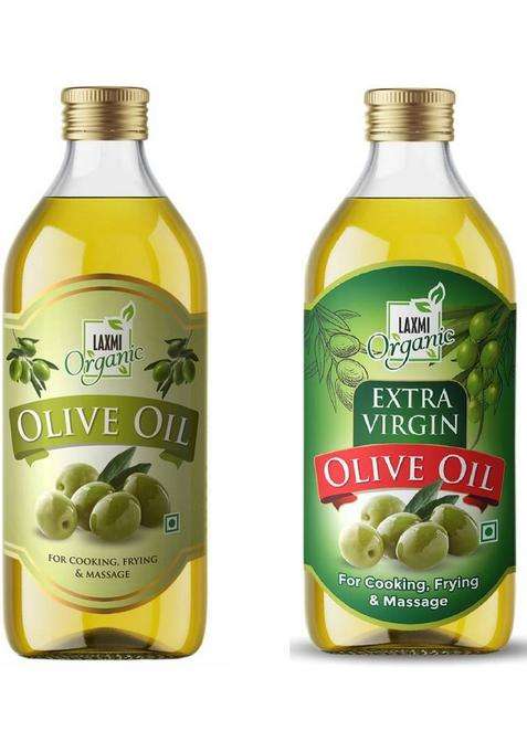 Laxmi Organic Extra Vergin Olive Oil 500 Ml Cold Press Jaitun Tail 1L Liter Pet Bottle (1000 Ml)