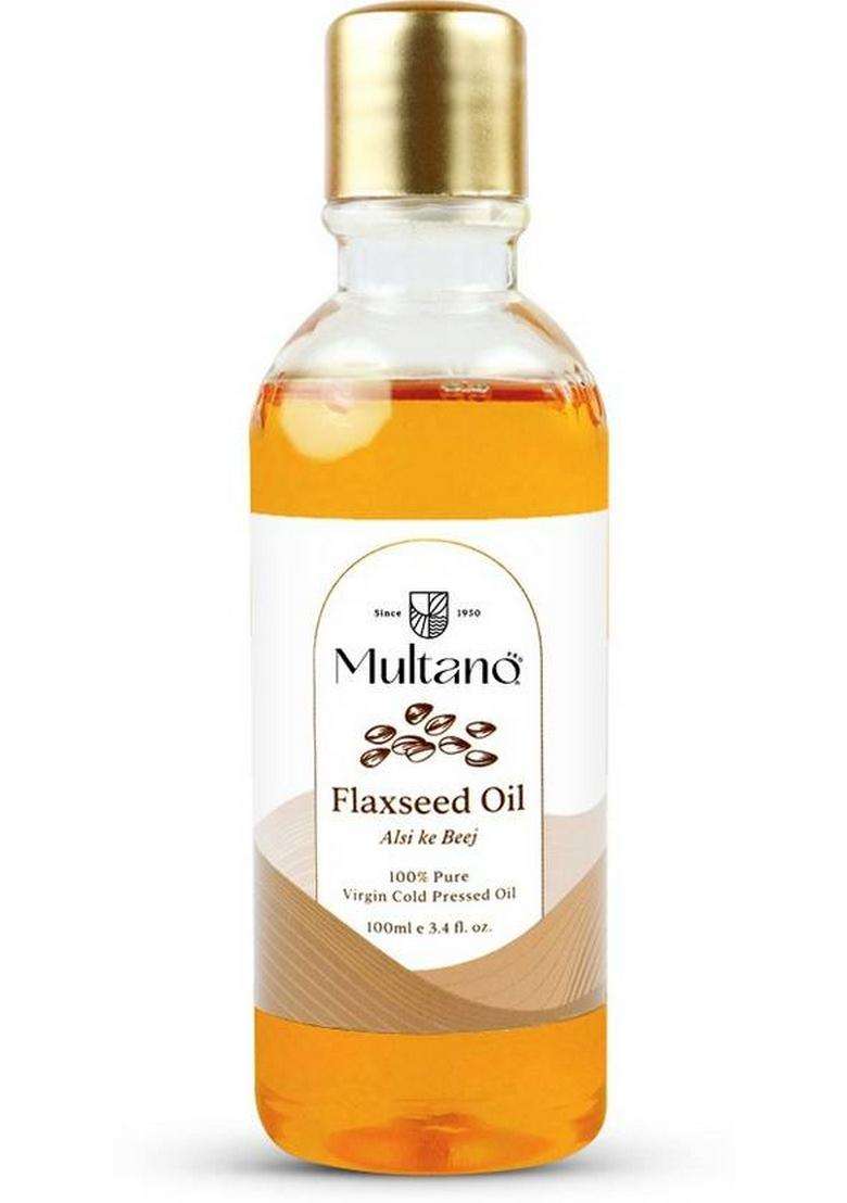 Multano Pro Cold Pressed Flaxseed Oil Pure Undiluted Edible (100Ml Pack Of 2) Pet Bottle (2 X 100 Ml) - Indya