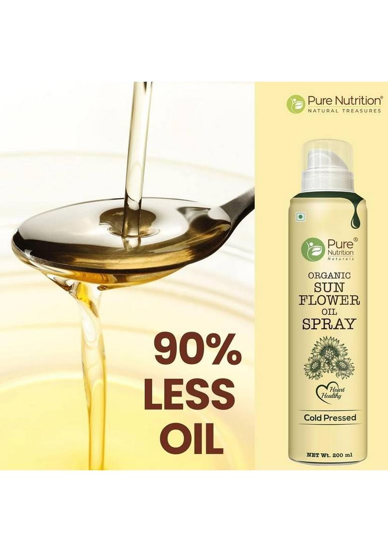 Pure Nutrition Sunflower Oil Cooking Spray| 100% & Edible Pet Bottle (200 Ml)