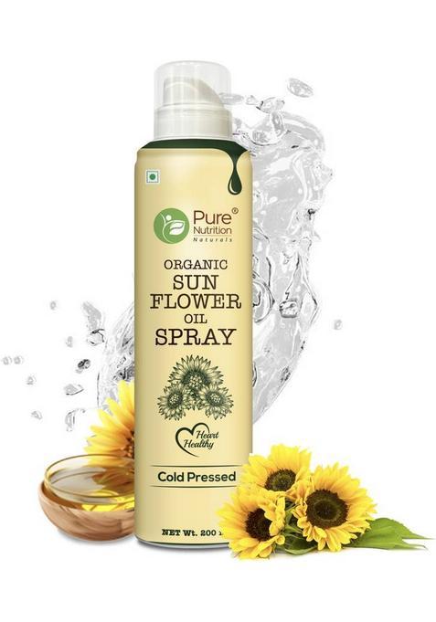 Pure Nutrition Sunflower Oil Cooking Spray| 100% & Edible Pet Bottle (200 Ml)