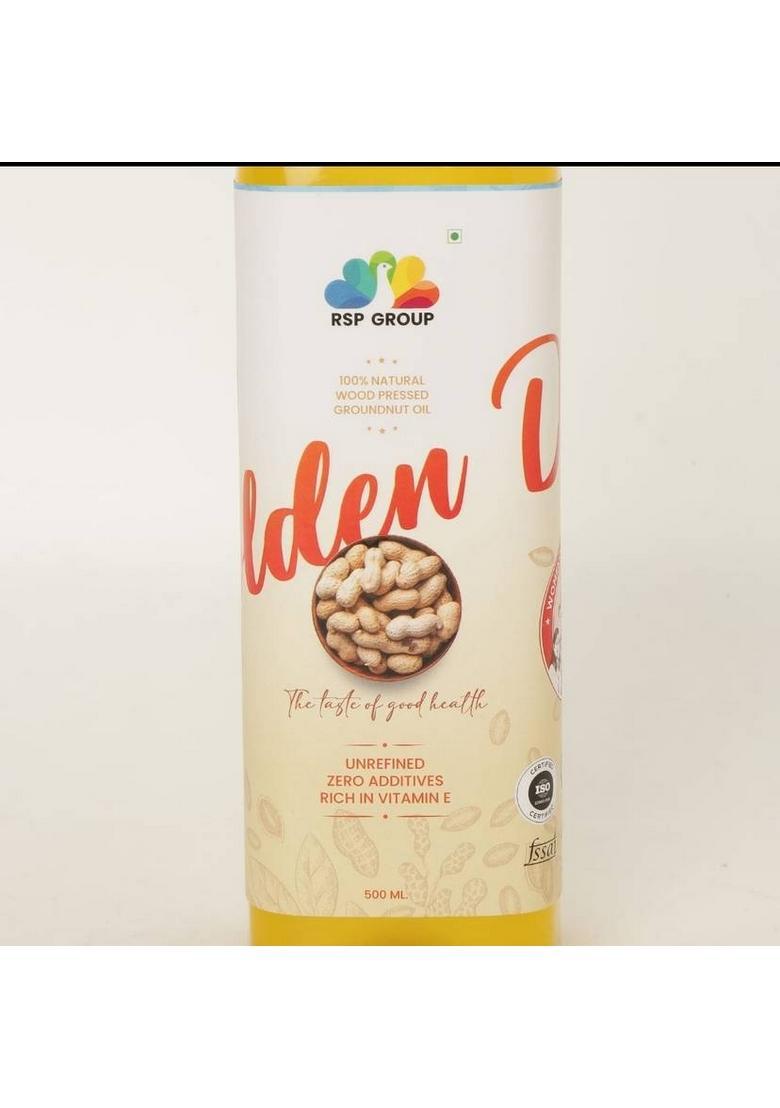 Rsp Wood Pressed (Marachekku) 100% Pure Unrefined Edible Multipurpose Virgin Cooking Groundnut Oil Plastic Bottle (500 Ml)
