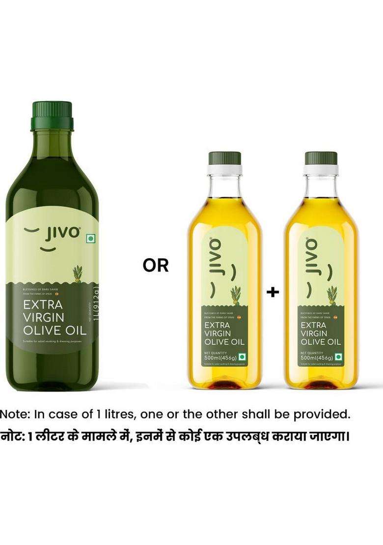 Jivo Extra Virgin Olive Oil Pet Bottle (2 X 500 Ml) - Indya