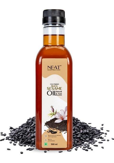 Neat Everyday Pure Cold Pressed Black Sesame Oil | For Cooking, Pulling, Hair & Skin Plastic Bottle (500 Ml)