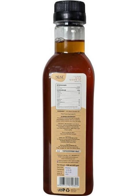 Neat Everyday Pure Cold Pressed Black Sesame Oil | For Cooking, Pulling, Hair & Skin Plastic Bottle (500 Ml)