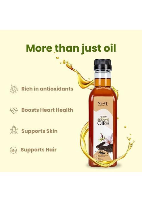 Neat Everyday Pure Cold Pressed Black Sesame Oil | For Cooking, Pulling, Hair & Skin Plastic Bottle (500 Ml)