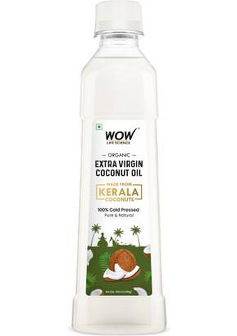 Wow Life Science Extra Virgin |Cold Pressed| Coconut Oil Plastic Bottle (500 Ml)