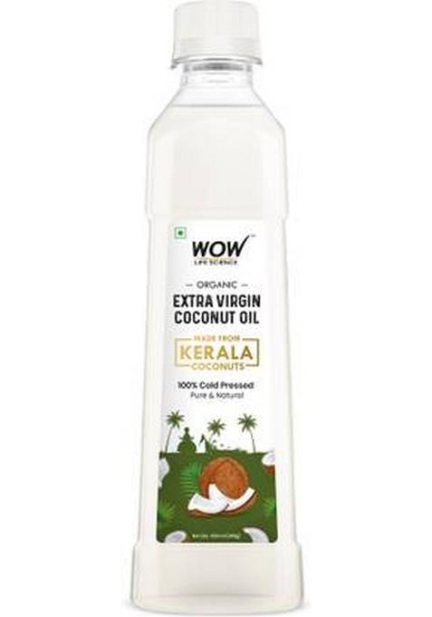 Wow Life Science Extra Virgin |Cold Pressed| Coconut Oil Plastic Bottle (500 Ml)