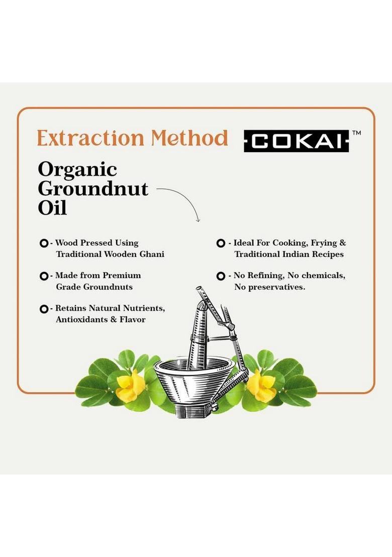 Cokai Cold Pressed Virgin Groundnut Oil Plastic Bottle (500 G)