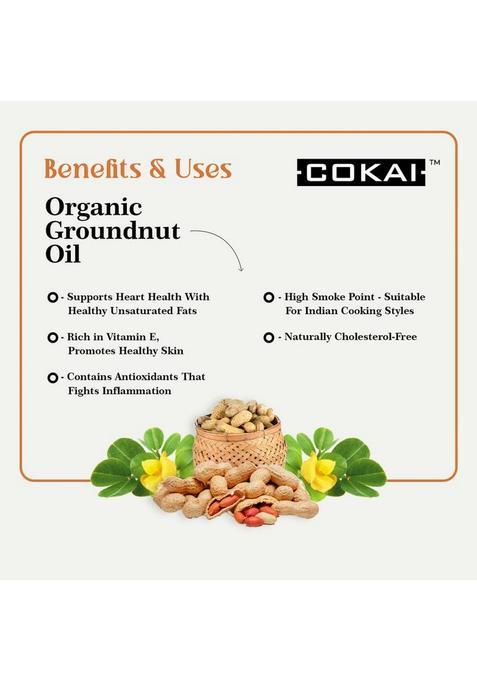 Cokai Cold Pressed Virgin Groundnut Oil Plastic Bottle (500 G)