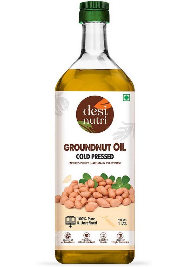 Desi Nutri Cold Pressed Groundnut Oil Plastic Bottle (1 L)