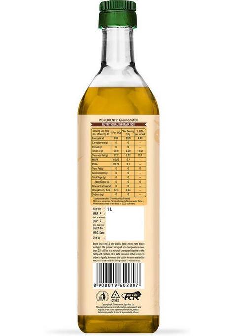 Desi Nutri Cold Pressed Groundnut Oil Plastic Bottle (1 L)