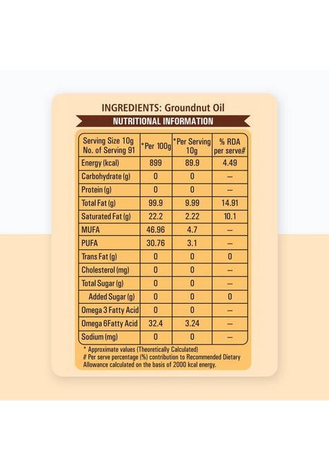 Desi Nutri Cold Pressed Groundnut Oil Plastic Bottle (1 L)