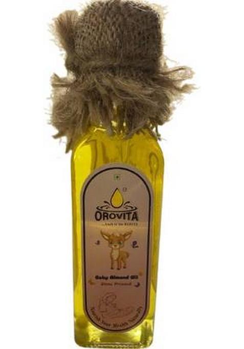 Orovita 100% Pure Wood Pressed Almond Oil | Multipurpose Usage Edible Skin Tin (100 Ml)