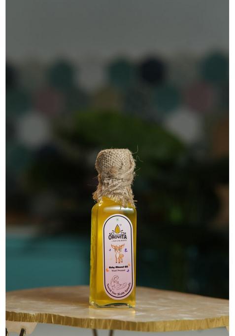 Orovita 100% Pure Wood Pressed Almond Oil | Multipurpose Usage Edible Skin Tin (100 Ml)