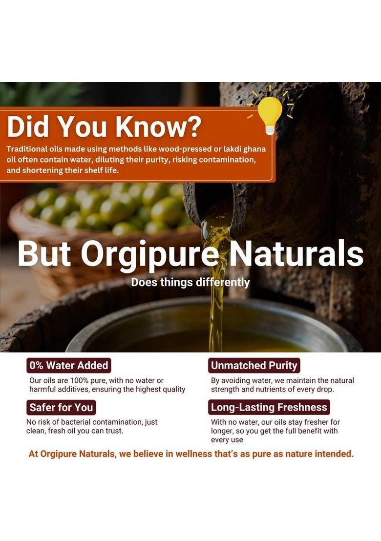 Orgipure Naturals 1 Liter Unrefined Chemical-Free 100% Pure And Natural Cold-Pressed Sunflower Oil Pet Bottle (1 L)